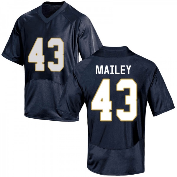 Greg Mailey Notre Dame Fighting Irish NCAA Men's #43 Navy Blue Replica College Stitched Football Jersey VEL8055WF